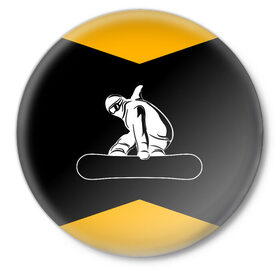 Значок с принтом Сноубордист в Екатеринбурге,  металл | круглая форма, металлическая застежка в виде булавки | snowboard | snowboarding | горные лыжи | прыжок | сноуборд | сноубординг | сноубордист | экстрим