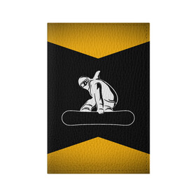 Обложка для паспорта матовая кожа с принтом Сноубордист в Екатеринбурге, натуральная матовая кожа | размер 19,3 х 13,7 см; прозрачные пластиковые крепления | snowboard | snowboarding | горные лыжи | прыжок | сноуборд | сноубординг | сноубордист | экстрим