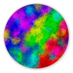 Коврик для мышки круглый с принтом Multicolored в Екатеринбурге, резина и полиэстер | круглая форма, изображение наносится на всю лицевую часть | Тематика изображения на принте: abstract | colorful | holi | neon | pattern | rainbow | texture | абстракция | граффити | дым | искусство | кислота | кислотный | краска | красочный | микс | неоновый | облака | радуга | радужный | текстура | туман | узор | холи