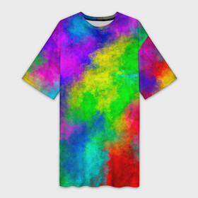 Платье-футболка 3D с принтом Multicolored в Екатеринбурге,  |  | abstract | colorful | holi | neon | pattern | rainbow | texture | абстракция | граффити | дым | искусство | кислота | кислотный | краска | красочный | микс | неоновый | облака | радуга | радужный | текстура | туман | узор | холи