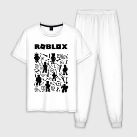 Мужская пижама хлопок с принтом ROBLOX в Екатеринбурге, 100% хлопок | брюки и футболка прямого кроя, без карманов, на брюках мягкая резинка на поясе и по низу штанин
 | piggy | roblox | roblox games | roblox piggy | игра роблокс | пигги. | роблокс | роблокс пигги | робукс