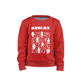 Детский свитшот хлопок с принтом ROBLOX в Екатеринбурге, 100% хлопок | круглый вырез горловины, эластичные манжеты, пояс и воротник | piggy | roblox | roblox games | roblox piggy | игра роблокс | пигги. | роблокс | роблокс пигги | робукс