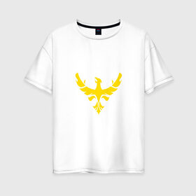 Женская футболка хлопок Oversize с принтом золотой орел в Екатеринбурге, 100% хлопок | свободный крой, круглый ворот, спущенный рукав, длина до линии бедер
 | абстракция | золотой | орел