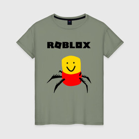 Женская футболка хлопок с принтом ROBLOX в Екатеринбурге, 100% хлопок | прямой крой, круглый вырез горловины, длина до линии бедер, слегка спущенное плечо | piggy | roblox | roblox games | roblox piggy | игра роблокс | пигги. | роблокс | роблокс пигги | робукс