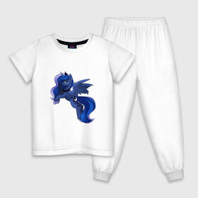 Детская пижама хлопок с принтом Принцесса Луна в Екатеринбурге, 100% хлопок |  брюки и футболка прямого кроя, без карманов, на брюках мягкая резинка на поясе и по низу штанин
 | Тематика изображения на принте: арт | луна | рисунок | сон