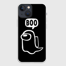 Чехол для iPhone 13 mini с принтом BOO (Among Us) в Екатеринбурге,  |  | among | among us | boo | crewmate | game | ghost | impistor | space | us | vote | бу | буу | выживший | игра | космос | невиновный | предатель | приведение | призрак | самозванец