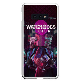 Чехол для Samsung S10E с принтом Watch Dogs: Legion в Екатеринбурге, Силикон | Область печати: задняя сторона чехла, без боковых панелей | будущее | киберпанк | маски | череп