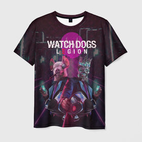 Мужская футболка 3D с принтом Watch Dogs: Legion в Екатеринбурге, 100% полиэфир | прямой крой, круглый вырез горловины, длина до линии бедер | Тематика изображения на принте: будущее | киберпанк | маски | череп
