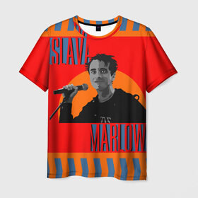 Мужская футболка 3D с принтом SLAVA MARLOW в Екатеринбурге, 100% полиэфир | прямой крой, круглый вырез горловины, длина до линии бедер | Тематика изображения на принте: slava marlow | артемготлиб | моргенштерн | рэп