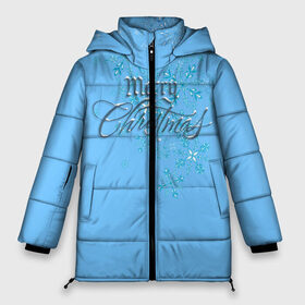 Женская зимняя куртка 3D с принтом Счастливого рождества в Екатеринбурге, верх — 100% полиэстер; подкладка — 100% полиэстер; утеплитель — 100% полиэстер | длина ниже бедра, силуэт Оверсайз. Есть воротник-стойка, отстегивающийся капюшон и ветрозащитная планка. 

Боковые карманы с листочкой на кнопках и внутренний карман на молнии | праздники | рождественское настроение | рождество | снег. | снежинки | счастливого рождества