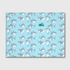 Альбом для рисования с принтом Baby Shark в Екатеринбурге, 100% бумага
 | матовая бумага, плотность 200 мг. | Тематика изображения на принте: baby shark | акул | детская | песенка | семью | танцевальный | флешмоб