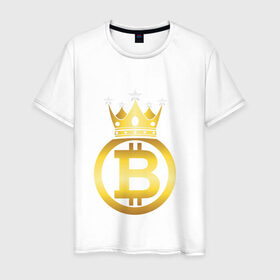 Мужская футболка хлопок с принтом Биткоин (bitcoin) в Екатеринбурге, 100% хлопок | прямой крой, круглый вырез горловины, длина до линии бедер, слегка спущенное плечо. | bitcoin | bitcoin news | bitcoin news today | bitcoin price | bitcoin price prediction | bitcoin trading | btc | btc news | btc price | btc today | crypto | crypto news | cryptocurrency