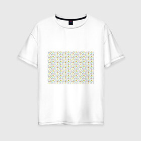 Женская футболка хлопок Oversize с принтом Пляжный паттерн в Екатеринбурге, 100% хлопок | свободный крой, круглый ворот, спущенный рукав, длина до линии бедер
 | лето | море | отдых | паттерн | пляж | солнце