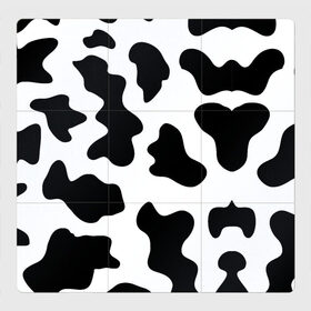 Магнитный плакат 3Х3 с принтом Му-му в Екатеринбурге, Полимерный материал с магнитным слоем | 9 деталей размером 9*9 см | абстракция | бык | кожа коровы | корова | му му | пятна | черно белое | черно белые пятна