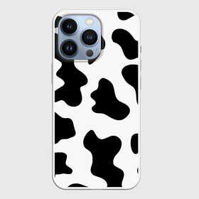 Чехол для iPhone 13 Pro с принтом Му му в Екатеринбурге,  |  | Тематика изображения на принте: абстракция | бык | кожа коровы | корова | му му | пятна | черно белое | черно белые пятна