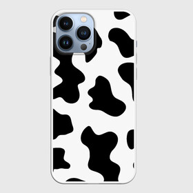 Чехол для iPhone 13 Pro Max с принтом Му му в Екатеринбурге,  |  | абстракция | бык | кожа коровы | корова | му му | пятна | черно белое | черно белые пятна