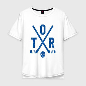 Мужская футболка хлопок Oversize с принтом Торонто Мейпл Лифс в Екатеринбурге, 100% хлопок | свободный крой, круглый ворот, “спинка” длиннее передней части | Тематика изображения на принте: 