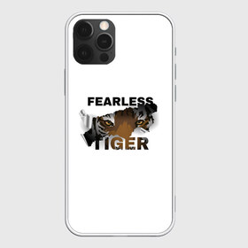 Чехол для iPhone 12 Pro Max с принтом Fearless tiger в Екатеринбурге, Силикон |  | fearless tiger | бесстрашный тигр | животные | звери | тигр | хищник