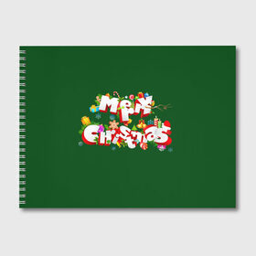 Альбом для рисования с принтом Счастливого Рождества! в Екатеринбурге, 100% бумага
 | матовая бумага, плотность 200 мг. | 
