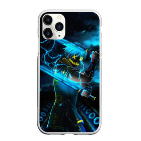 Чехол для iPhone 11 Pro Max матовый с принтом NEON SAMURAI в Екатеринбурге, Силикон |  | Тематика изображения на принте: samurai | аниме | меч | молнии | неоновая катана | персонаж аниме | человек | человек в доспехах