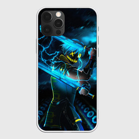 Чехол для iPhone 12 Pro Max с принтом NEON SAMURAI в Екатеринбурге, Силикон |  | samurai | аниме | меч | молнии | неоновая катана | персонаж аниме | человек | человек в доспехах