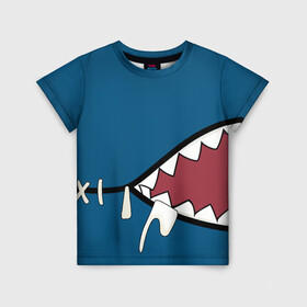 Детская футболка 3D с принтом Акула gawr gura в Екатеринбурге, 100% гипоаллергенный полиэфир | прямой крой, круглый вырез горловины, длина до линии бедер, чуть спущенное плечо, ткань немного тянется | baby shark | gawr gura | акула | акуленок | акулы | с акулами | с акулой | челюсти