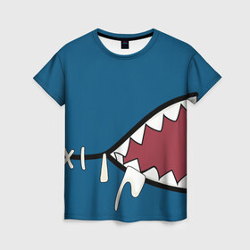 Женская футболка 3D с принтом Акула gawr gura в Екатеринбурге, 100% полиэфир ( синтетическое хлопкоподобное полотно) | прямой крой, круглый вырез горловины, длина до линии бедер | baby shark | gawr gura | акула | акуленок | акулы | с акулами | с акулой | челюсти