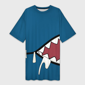 Платье-футболка 3D с принтом Гавр Гура   Gawr Gura костюм акулы в Екатеринбурге,  |  | baby shark | gawr gura | акула | акуленок | акулы | с акулами | с акулой | челюсти
