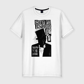 Мужская футболка хлопок Slim с принтом Man в Екатеринбурге, 92% хлопок, 8% лайкра | приталенный силуэт, круглый вырез ворота, длина до линии бедра, короткий рукав | 2020 | абстракция | граффити | стиль | тренд | уличный стиль | урбан