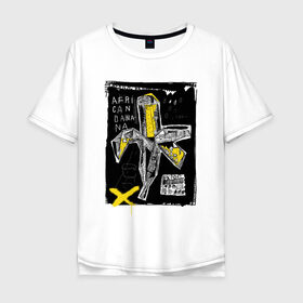 Мужская футболка хлопок Oversize с принтом African banana в Екатеринбурге, 100% хлопок | свободный крой, круглый ворот, “спинка” длиннее передней части | 2020 | абстракция | граффити | стиль | тренд | уличный стиль | урбан