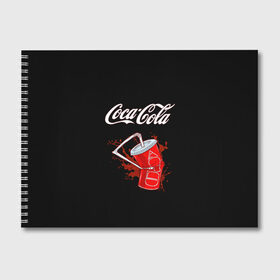 Альбом для рисования с принтом Coca Cola в Екатеринбурге, 100% бумага
 | матовая бумага, плотность 200 мг. | Тематика изображения на принте: coca cola | газировка | кола | лето | лимонад | свежесть | стакан