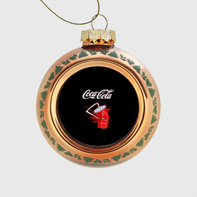 Стеклянный ёлочный шар с принтом Coca Cola в Екатеринбурге, Стекло | Диаметр: 80 мм | coca cola | газировка | кола | лето | лимонад | свежесть | стакан
