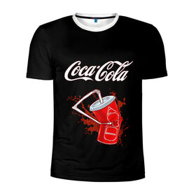 Мужская футболка 3D спортивная с принтом Coca Cola в Екатеринбурге, 100% полиэстер с улучшенными характеристиками | приталенный силуэт, круглая горловина, широкие плечи, сужается к линии бедра | coca cola | газировка | кола | лето | лимонад | свежесть | стакан