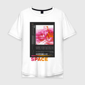 Мужская футболка хлопок Oversize с принтом Space в Екатеринбурге, 100% хлопок | свободный крой, круглый ворот, “спинка” длиннее передней части | 2020 | абстракция | граффити | стиль | тренд | уличный стиль | урбан