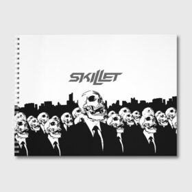 Альбом для рисования с принтом SKILLET в Екатеринбурге, 100% бумага
 | матовая бумага, плотность 200 мг. | skillet | skillet 2020 | skillet hero | skillet monster | skillet rose | группа skillet | скелет