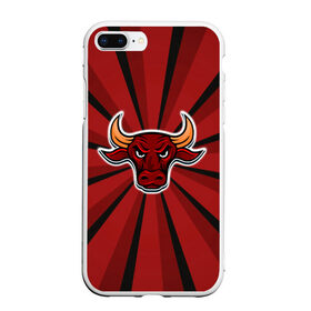 Чехол для iPhone 7Plus/8 Plus матовый с принтом Красный бык в Екатеринбурге, Силикон | Область печати: задняя сторона чехла, без боковых панелей | буйвол | бык | год быка | голова быка | злой бык | рога | рогатое животное