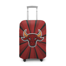 Чехол для чемодана 3D с принтом Красный бык в Екатеринбурге, 86% полиэфир, 14% спандекс | двустороннее нанесение принта, прорези для ручек и колес | буйвол | бык | год быка | голова быка | злой бык | рога | рогатое животное