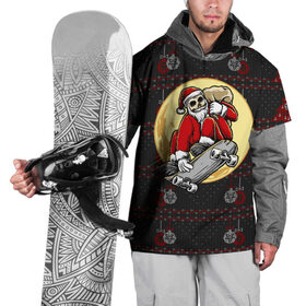 Накидка на куртку 3D с принтом Санта скейтер в Екатеринбурге, 100% полиэстер |  | Тематика изображения на принте: 