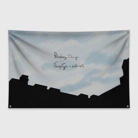 Флаг-баннер с принтом Небо и крыши в Екатеринбурге, 100% полиэстер | размер 67 х 109 см, плотность ткани — 95 г/м2; по краям флага есть четыре люверса для крепления | petersburg | красивое небо | крыши | облака | романтика | санкт петербург