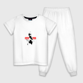 Детская пижама хлопок с принтом Haikyuu волейбол в Екатеринбурге, 100% хлопок |  брюки и футболка прямого кроя, без карманов, на брюках мягкая резинка на поясе и по низу штанин
 | anime | haikyuu | аниме | волебол | герой | игра | персонаж
