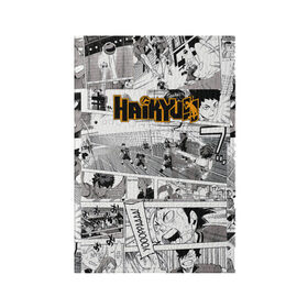 Обложка для паспорта матовая кожа с принтом Haikyu в Екатеринбурге, натуральная матовая кожа | размер 19,3 х 13,7 см; прозрачные пластиковые крепления | Тематика изображения на принте: haikyu | аниме | волейбол | манга | спортивная | фурудатэ | харуити