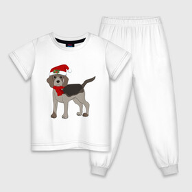 Детская пижама хлопок с принтом Новогодний Бигль в Екатеринбурге, 100% хлопок |  брюки и футболка прямого кроя, без карманов, на брюках мягкая резинка на поясе и по низу штанин
 | Тематика изображения на принте: 2021 | бигль | зима | зимняя собака | милый | нарядная собака | новогодний щенок | новый год | подарок | собака | собака в шапке | шарф | щенок | щенок с шарфом