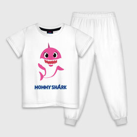 Детская пижама хлопок с принтом Baby Shark Mommy в Екатеринбурге, 100% хлопок |  брюки и футболка прямого кроя, без карманов, на брюках мягкая резинка на поясе и по низу штанин
 | 