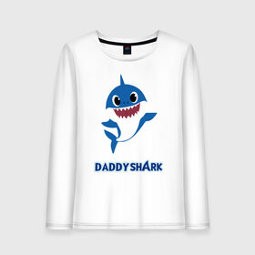 Женский лонгслив хлопок с принтом Baby Shark Daddy в Екатеринбурге, 100% хлопок |  | 