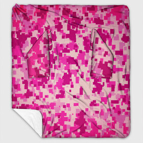 Плед с рукавами с принтом Розовый камуфляж в Екатеринбурге, 100% полиэстер | Закругленные углы, все края обработаны. Ткань не мнется и не растягивается. Размер 170*145 | камуфляж | милитари | пиксель | пиксельный | розовый | узор