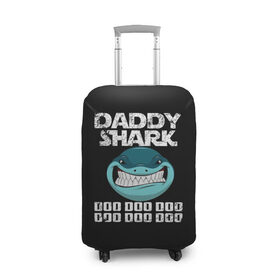 Чехол для чемодана 3D с принтом Daddy shark в Екатеринбурге, 86% полиэфир, 14% спандекс | двустороннее нанесение принта, прорези для ручек и колес | baby shark | daddy shark | family shark | grandma shark | grandpa shark | mommy shark | бабушка акула | дедушка акула | мама акула | отец акула | ребенок акула | семья акул