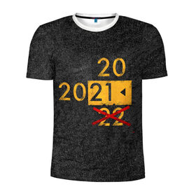 Мужская футболка 3D спортивная с принтом 2022 не БУДЕТ в Екатеринбурге, 100% полиэстер с улучшенными характеристиками | приталенный силуэт, круглая горловина, широкие плечи, сужается к линии бедра | Тематика изображения на принте: 2020 год мем | асфальт | мем про апокалипсис | мем про конец света | новый год