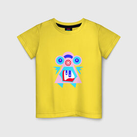 Детская футболка хлопок с принтом Ангельский монстрик вар2 в Екатеринбурге, 100% хлопок | круглый вырез горловины, полуприлегающий силуэт, длина до линии бедер | abstract | angel | character | geometric | monster