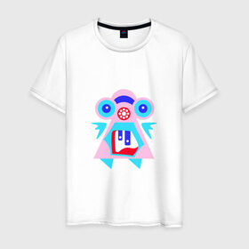 Мужская футболка хлопок с принтом Ангельский монстрик вар2 в Екатеринбурге, 100% хлопок | прямой крой, круглый вырез горловины, длина до линии бедер, слегка спущенное плечо. | abstract | angel | character | geometric | monster
