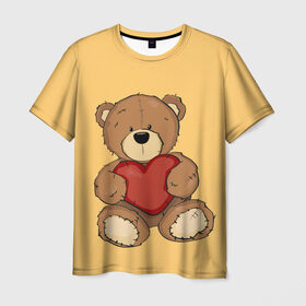 Мужская футболка 3D с принтом Мишка Тедди в Екатеринбурге, 100% полиэфир | прямой крой, круглый вырез горловины, длина до линии бедер | игрушка | игрушки | медведь | миша | мишкатедди | мягкаяигрушка | тедди
